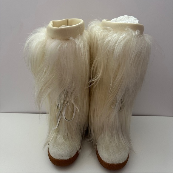 Salvatore Ferragamo Shoes - Brand NEW Ferragamo Genuine Shearling Fur Cream Winter Boots